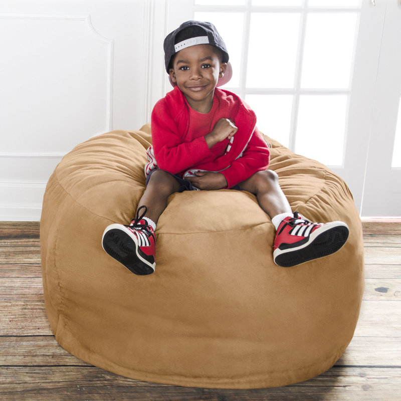 Fauteuil à billes rond 3 pi avec housse amovible Saxx, Chameau