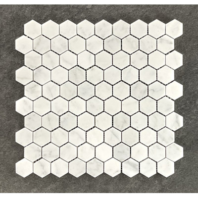 1.25" x 1.25" Honed Honeycomb Marble Mosaic Floor and Wall Tile