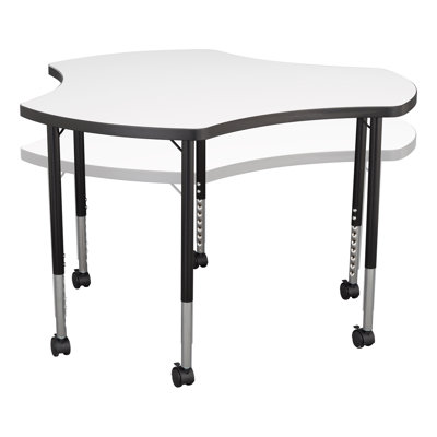 Structure Series Cog Adjustable Height Mobile Kids Classroom Activity Table with Whiteboard Top