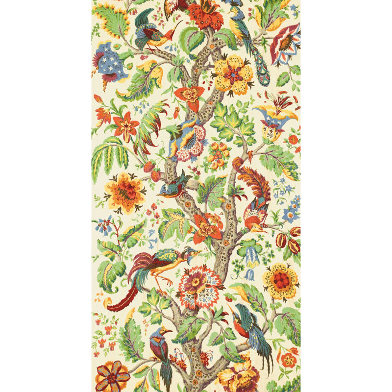 Tree of Life Fabric, Orange/Green/Brown