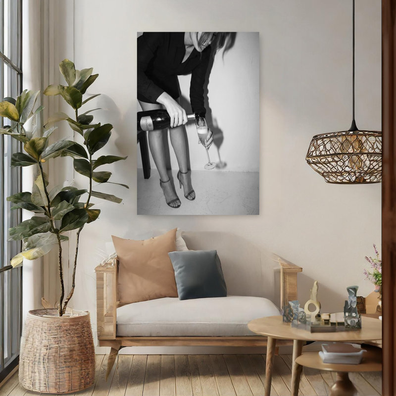 Art contemporain abstrait «I pour moi», Blanc, H 48 po x l 32 po