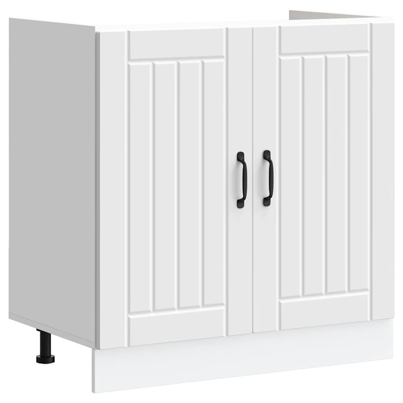 Sink Base Cabinet Lucca High Gloss Engineered Wood, White