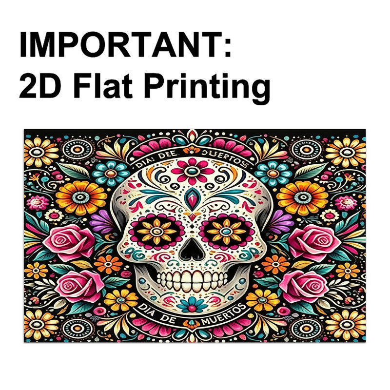  Tapis d'entrée antidérapant pour l'extérieur, 20 po x 32 po, tête de mort, Crâne en sucre Dia de Muertos, 20"x32"