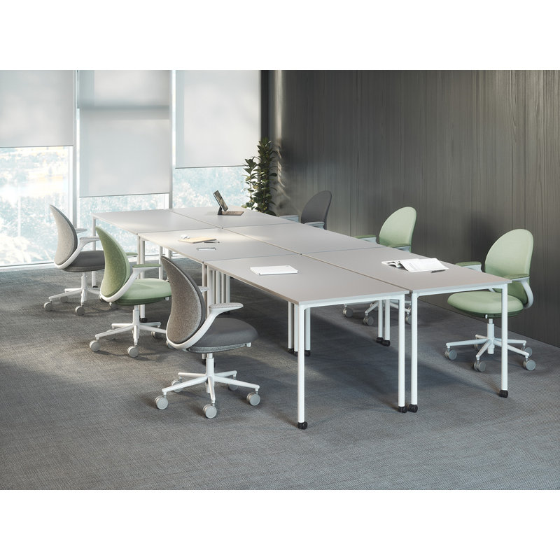 KFI Studios Jade Task Chair, Fern/Sage, White