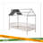 Twin Size Wood House Bed With Fence-1029491915