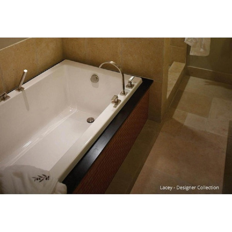Lacey 72'' L Soaking Bathtub, White, Satin Brass