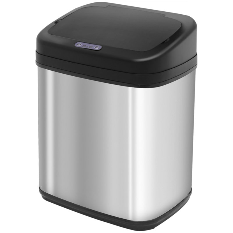 20 Liter Touchless Automatic Motion Sensor Waste Bin with Removable Inner Bucket, Stainless Steel Body, Dual Operation Modes and Compact Design, Chrome Finish