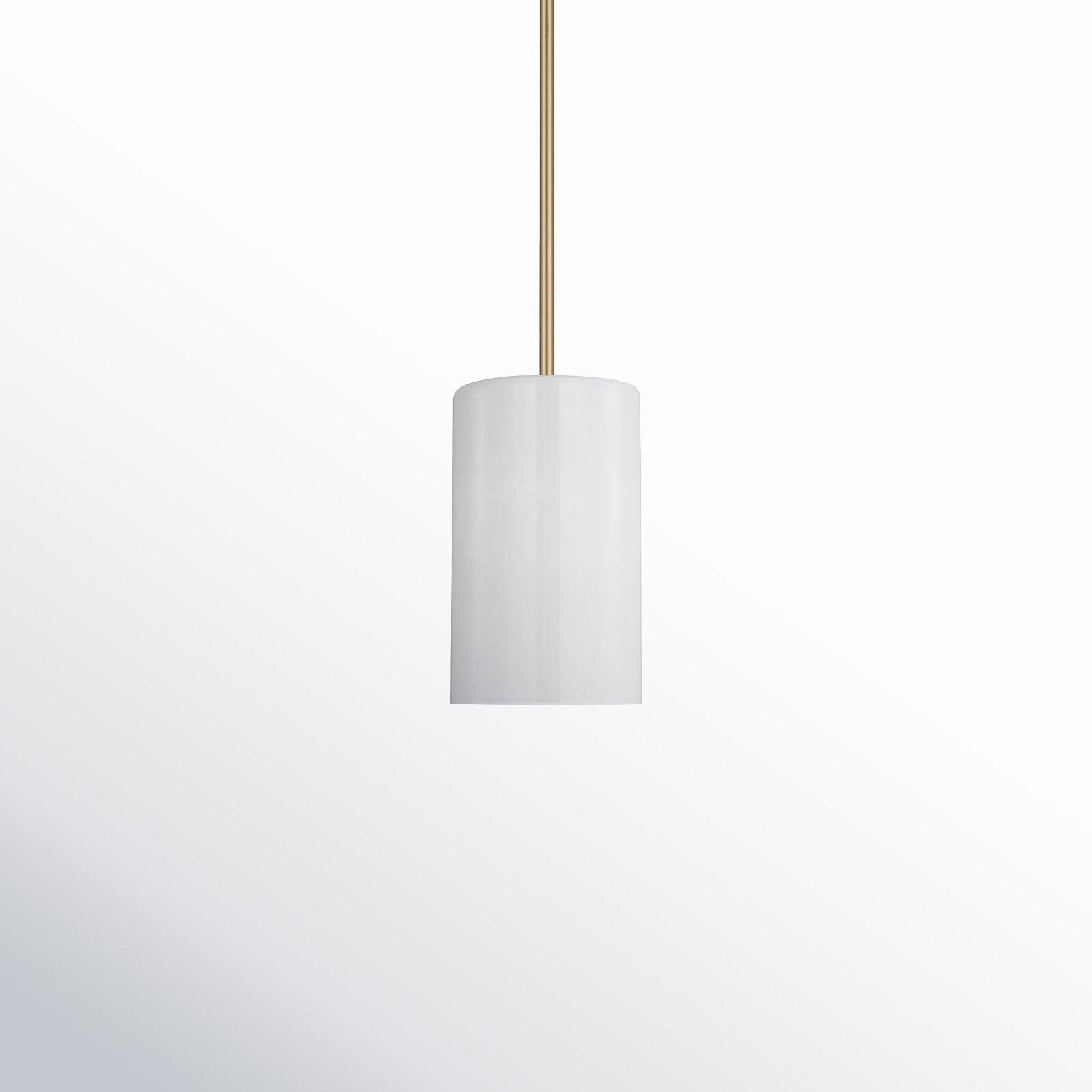 Single Light Glass Dimmable Pendant, Gold, No