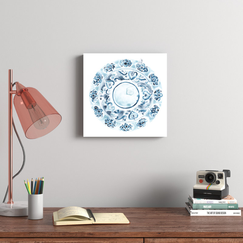 «Porcelain Design II», peinture sur toile, H 12 po x l 12 po