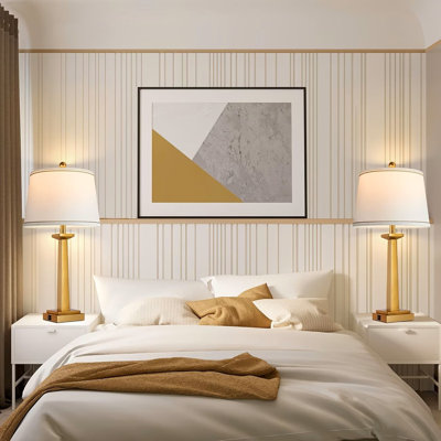 Ensemble de 2 lampes de table de 29 po de couleur dorée pour salon, comprenant 2 lampes de table de chevet à température de 3 couleurs avec deux ports de charge USB et une grande lampe en laiton pour les chambres à coucher (ampoules DEL incluses)