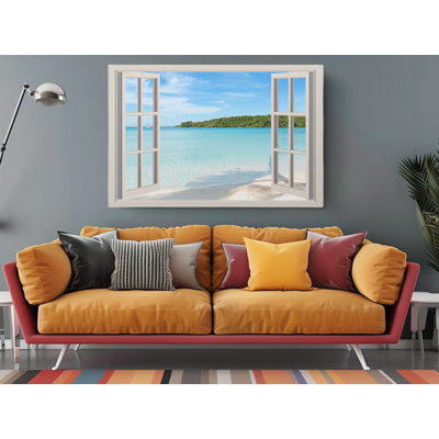 «Beach Island View From Window», reproduction sur toile