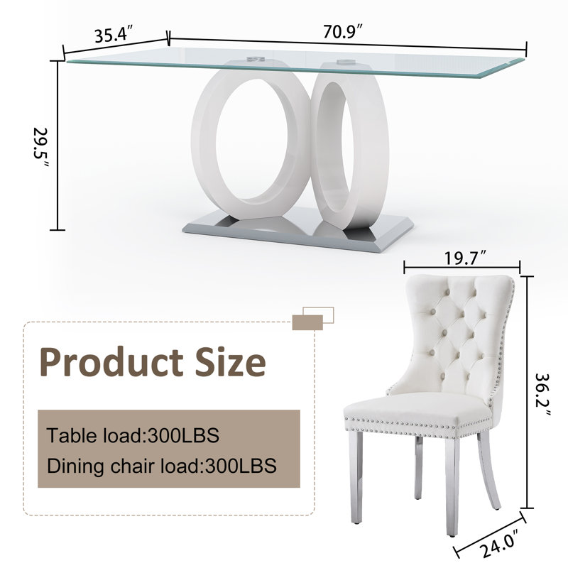 Glass Top Pedestal Dining Set