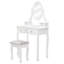 Coiffeuse 5 tiroirs à miroir simple blanc