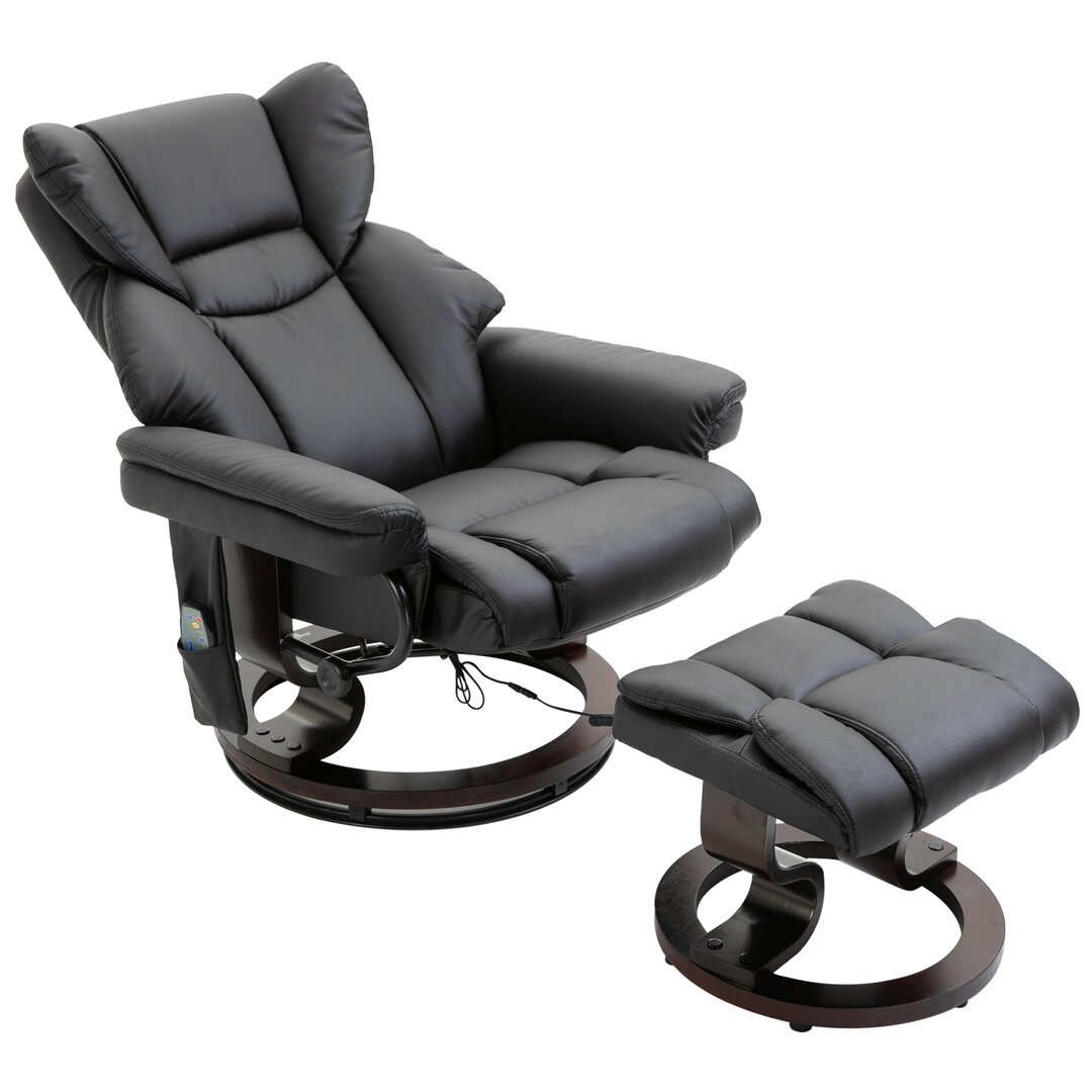 Relaxsessel mit Massagefunktion Fußhocker Massagesessel mit Liegefunktion Kunstleder 79 x 82 x 101cm