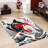 Floral Symmetry Non-Woven Thin Type Printed Rug with Elegant Traditional Design for Indoor Home Decor Enhancement-126249038