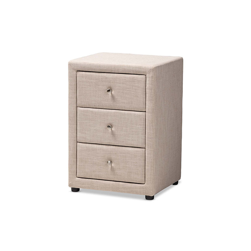 Table de chevet 3 tiroirs Caden Jonesy, Beige