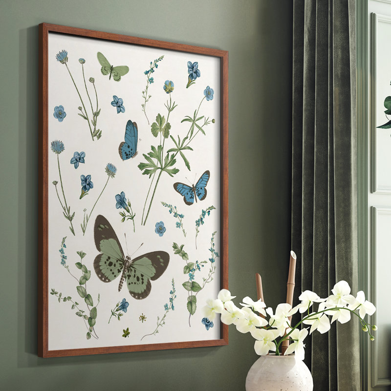 «Botanical Page II», reproduction encadrée - bois massif, Brun, H 28 po x l 22 po