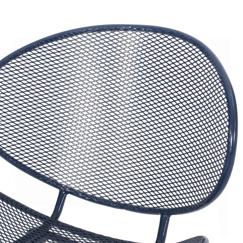 Ensemble de 2 chaises d'extérieur à structure en métal ELBA, Marine
