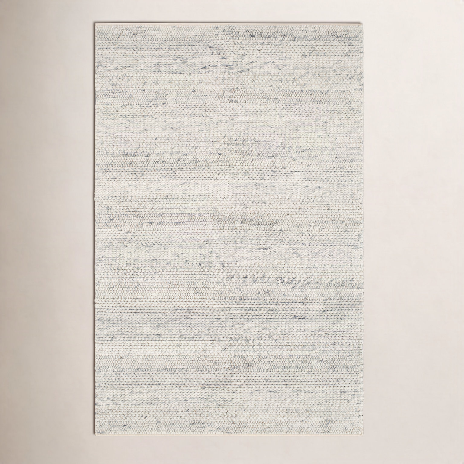 Zekia Beige Gray Flatweave Wool Rug, Rectangle 3' x 5'
