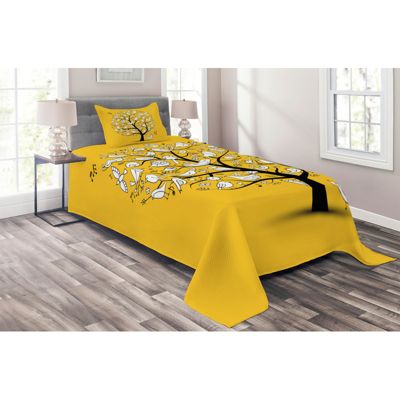 Farmhouse / Country Polyester Coverlet, Twin Bedspread + 1 Sham