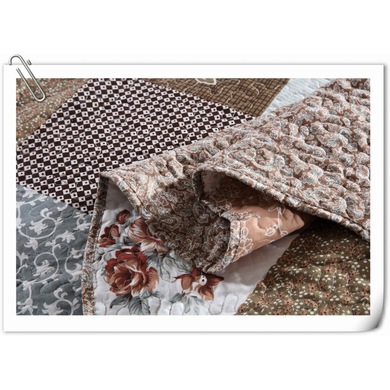 Quilts Machine Woven Quilt Set, Brown Patchwork