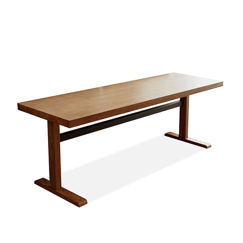 Bureau rectangulaire en bois massif noyer clair, H 29,53 po x l 70,87 po x P 23,62 po