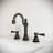 American 20th Century Classic Hook Spout Widespread Deck Mount Lavatory Faucets With Pop-Up Drain in Oil-Rubbed Bronze Finish With Metal Lever Handles, Hot And Cold Index Included-122122040