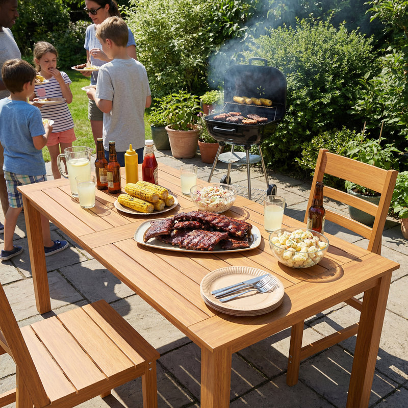 Ensemble repas d'extérieur en PEHD toutes saisons