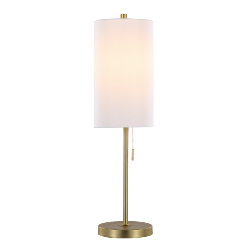  Kelci 32" Gold Metal Buffet Table Lamp Set with USB, Gold Plated, White