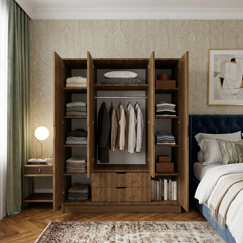 Everly 4-Door Armoire with 2 Drawers