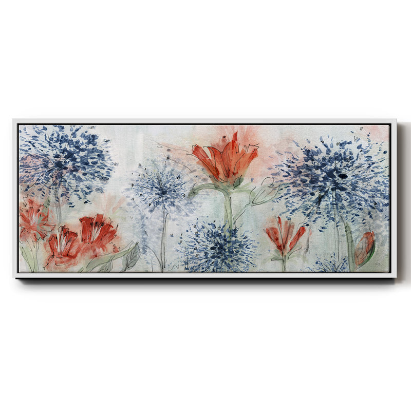 Tiger Lily Field- Framed Canvas, 24" H x 60" W