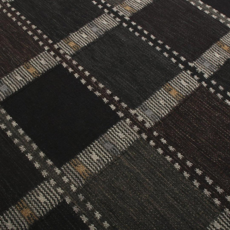 Scandinavian Wool Geometric Area Rug, Recatangle 12' x 18'