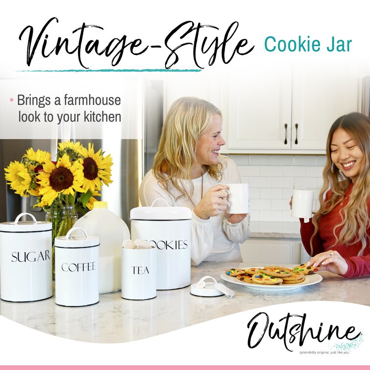Outshine Vintage Cookie Jar with Airtight Lid, Cute Cookie