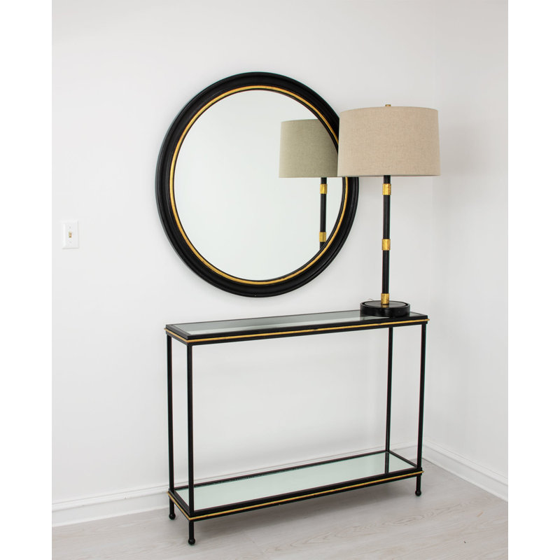 Arena Wall Mirror, Black/Gold Leaf