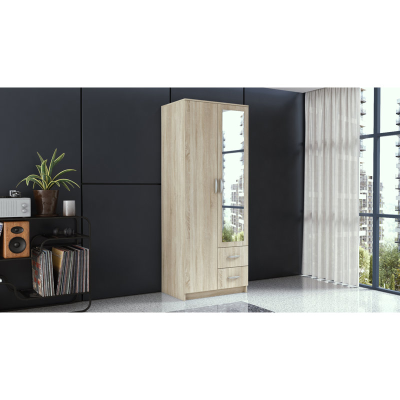 Weyburn 2 Door Manufactured Wood Wardrobe, Sonoma