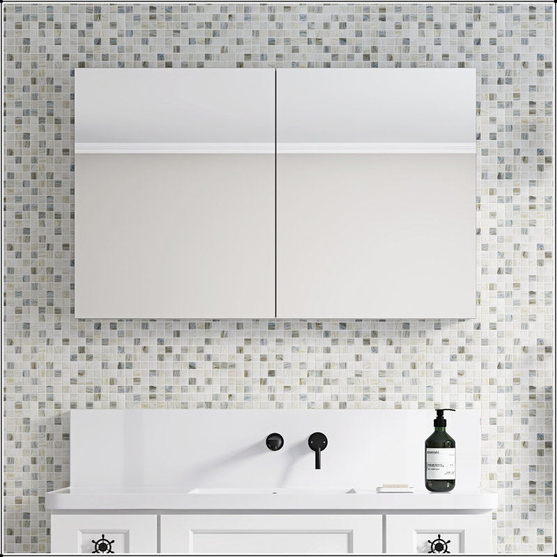 Armoire à pharmacie murale avec miroir, tablettes réglables et cadre en aluminium pour les solutions de rangement modernes