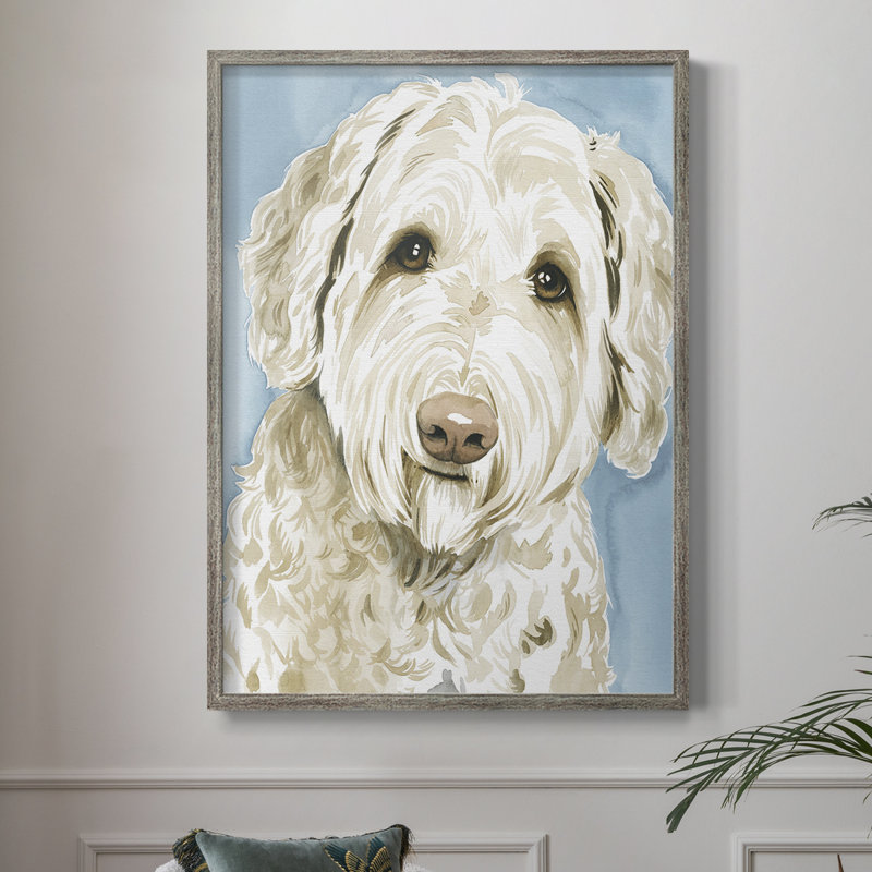 Labradoodle I Framed Print - Solid Wood, 11" H x 9" W