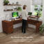 Bureau en L 72 po 3 positions assis et debout en cerisier Hansen-815990171