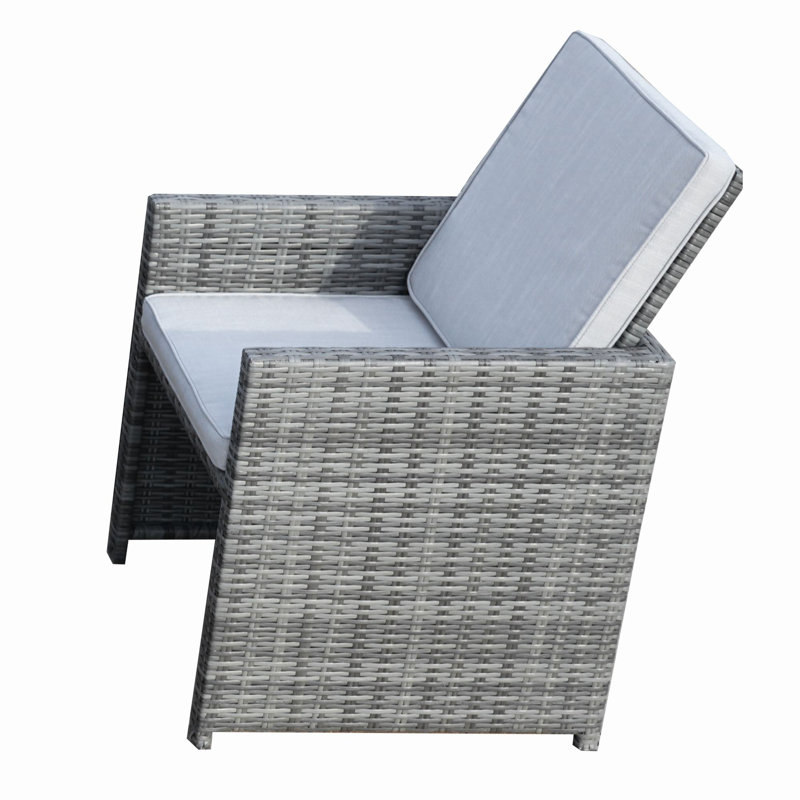Chaise de patio rembourrée avec repose-pieds, Gris