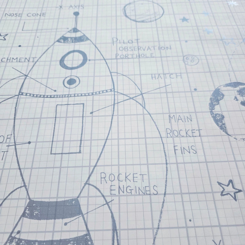 Gris, gris, blanc cassé, fusée, diagramme, dessin, enfants, chambre de bébé, papier peint