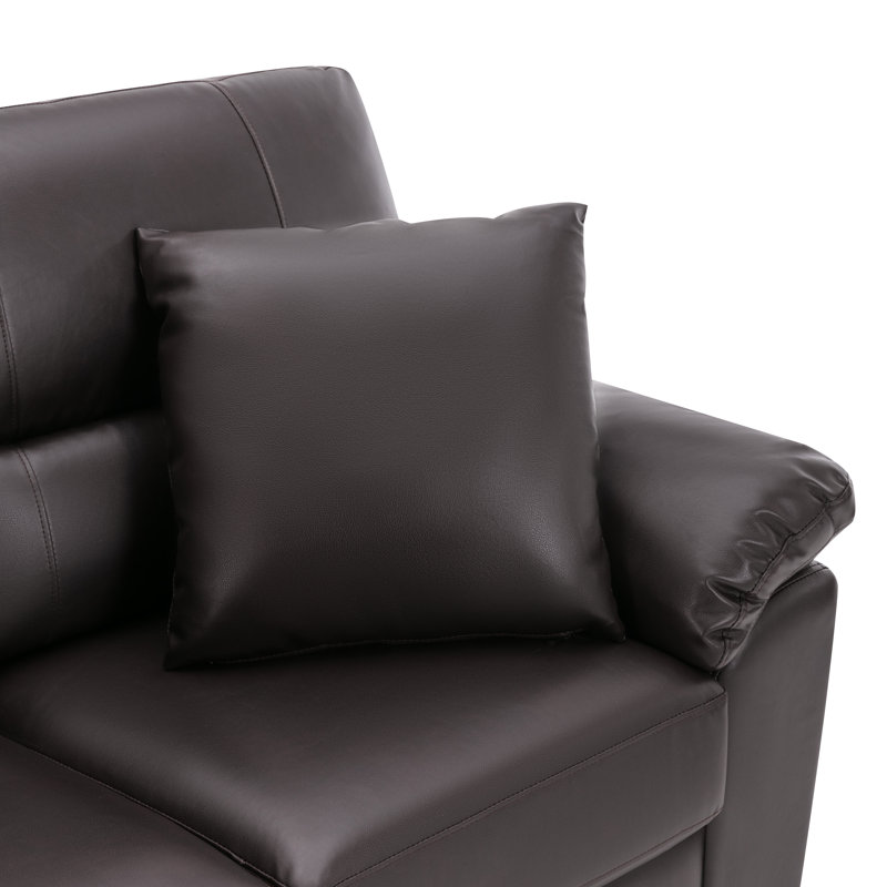 Cianca 61'' Faux Leather Loveseat, Chocolate Faux Leather
