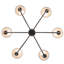 Lustre 6 lumières Cambria en bronze huilé avec abat-jour bleu coquelicot-604181296-604181308