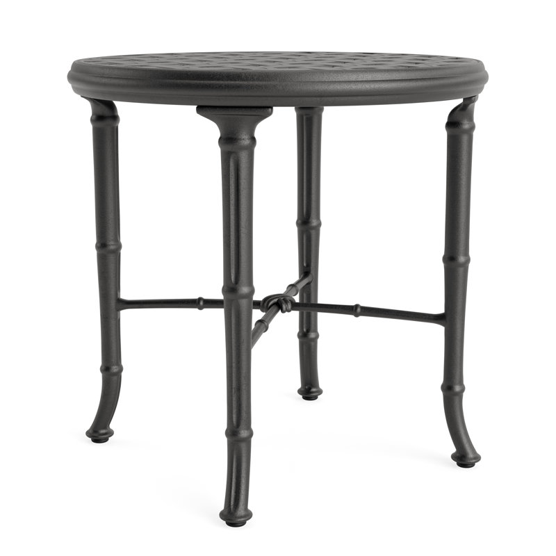 Calcutta Outdoor Round Side Table, Textured Pewter