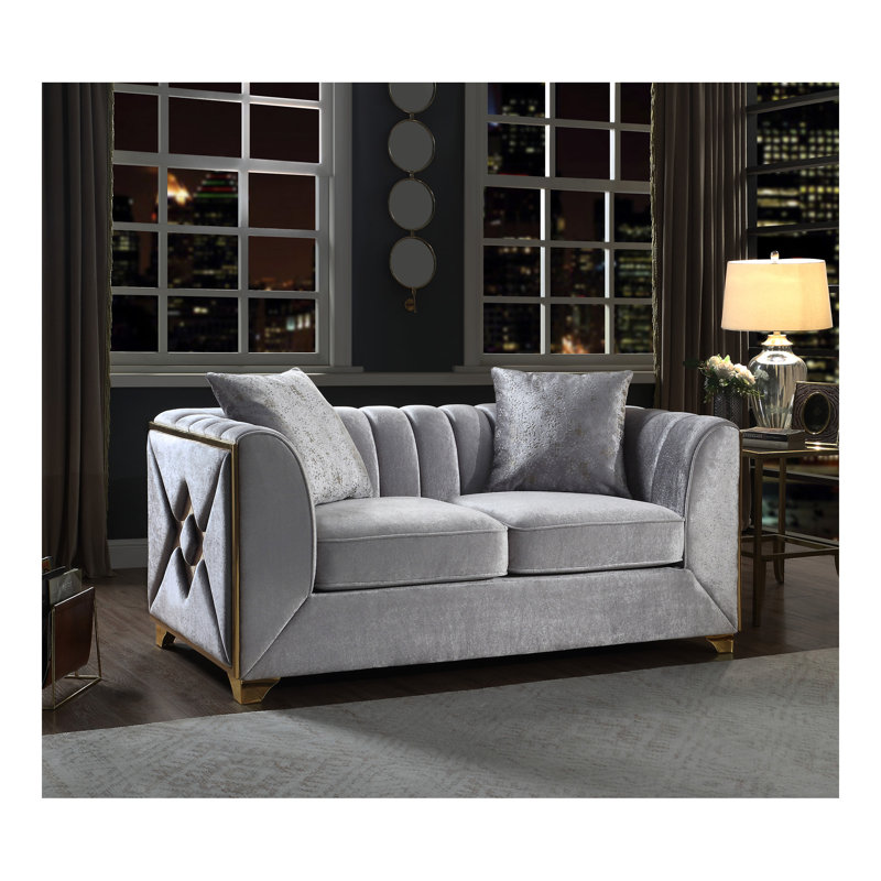 Causeuse en argent de style moderne Velencia, Argent argent