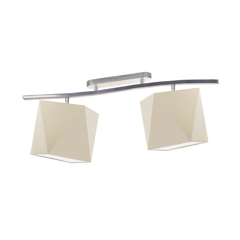 Muro Fabric Semi Flush Mount, Grey, Cream