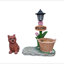 Statue d'extérieur de jardinière solaire chiot assis