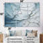 «Blue and White Snow Blooming IV - Abstract Shapes», ensemble d'art sur toile-107764183-107764185