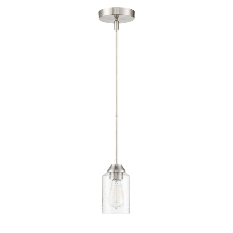 Luminaire suspendu en pot 1 lumière Tereza, Nickel poli brossé