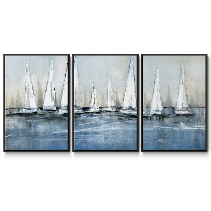 3 pièces en attente du soleil, Noir, H 24 po x l 48 po x P 2 po