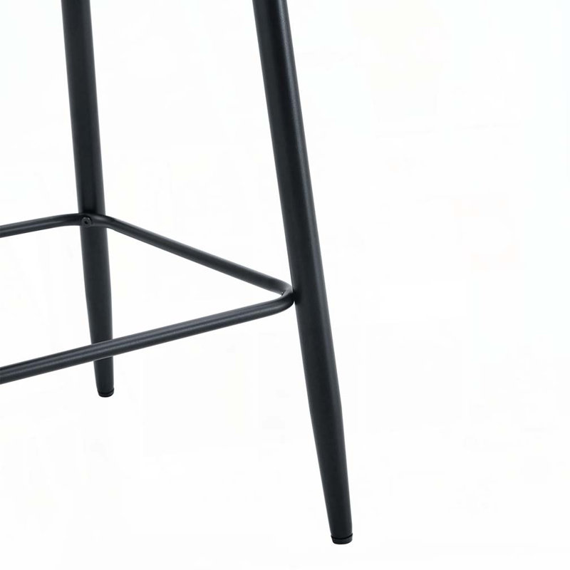 Tabouret de bar en polyuréthane revêtu de polyuréthane, Noir, Noir